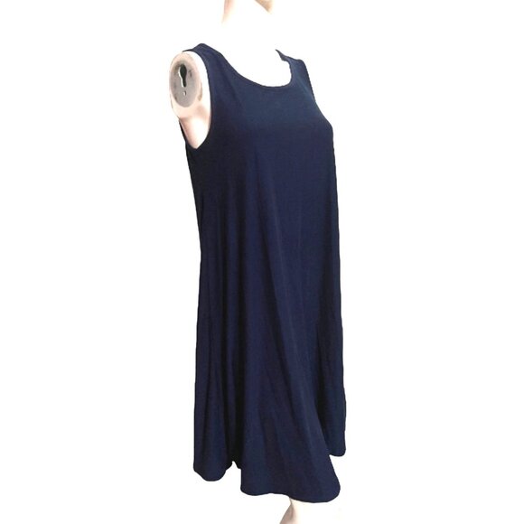 Time & Tru Navy Blue Sundress Sz Medium Soft Sleeveless Flowy Knee Length Dress - Picture 7 of 9